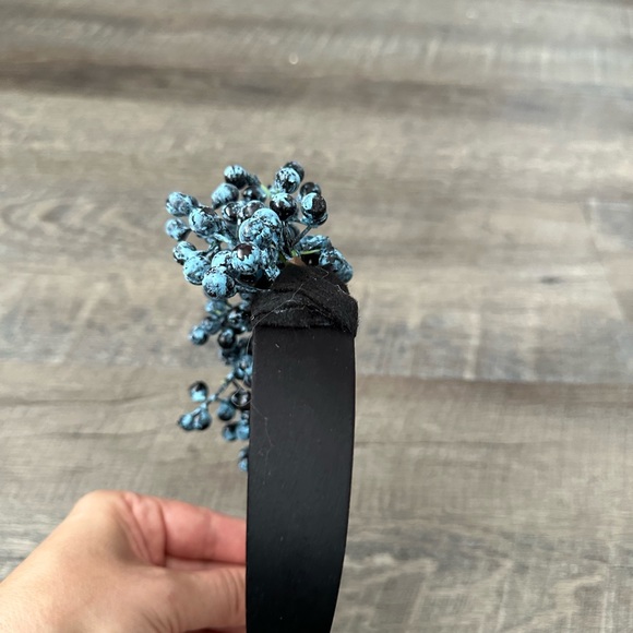 Handmade Designer Fascinator Headband  berries Blueberries Black Blue main image 6
